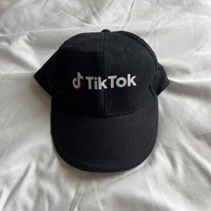Tiktok printed black cap/hat
